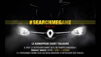 Application Facebook Search Mégane Hunted saison 2 / Jeu en Flash avec plateforme immersive en 360°