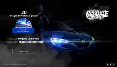 Site internet Renault Mégane Challenge / Dual video screen + PHP + HTML5 + CSS3 + NodeJS