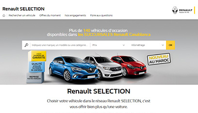 Site internet Renault Sélection / CodeIgniter,AngularJs, Responsive design